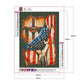 Kit de pintura de diamante DIY 5D - redondo completo - cruz e bandeira americana