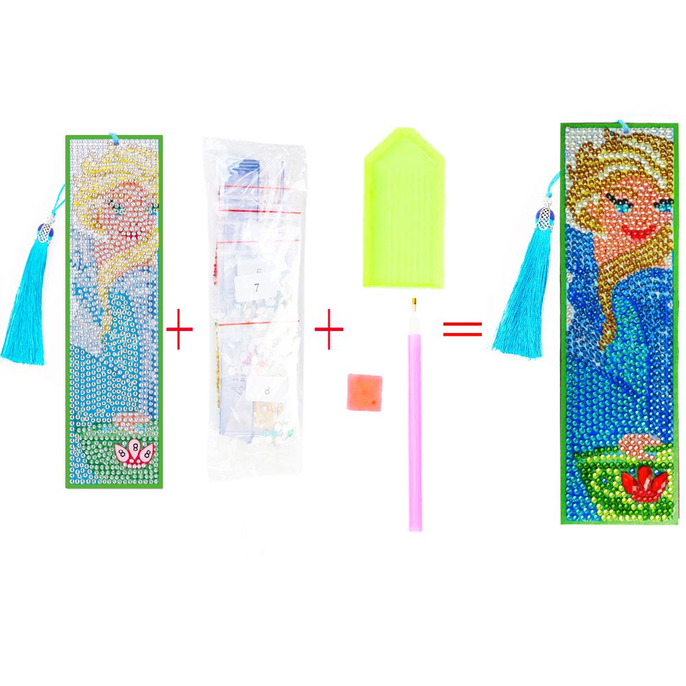 DIY Diamond Painting Bookmark with Tassel Elsa