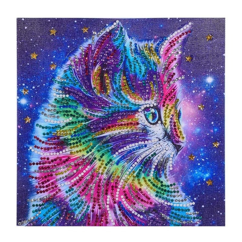 5D DIY Special Shaped Diamond Painting Crystal Rhinestone Color Cat