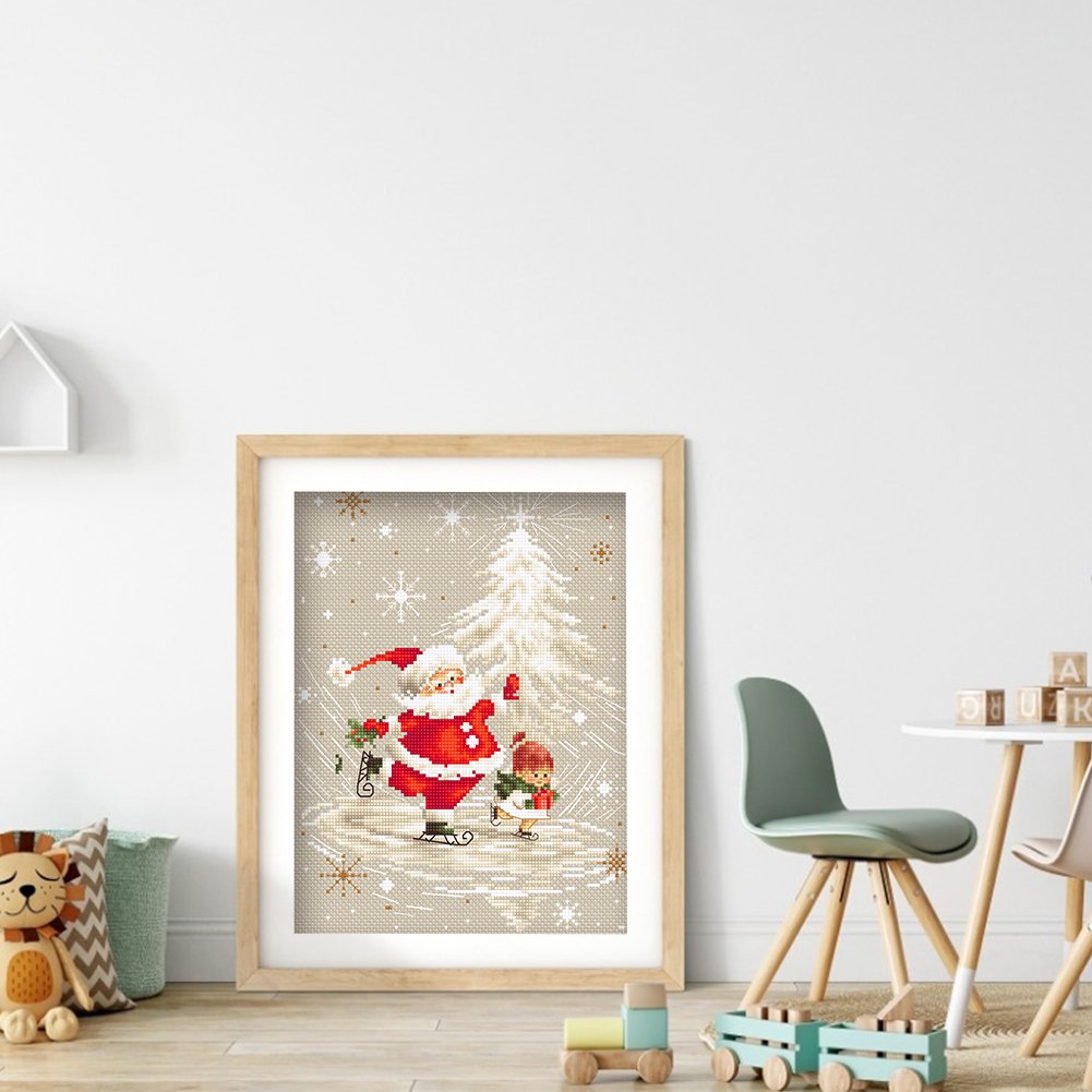 Ponto Cruz Estampado 11ct - Papai Noel (40*50cm) B