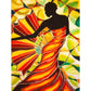 Round Beads Craft African Woman Dancing Parttern