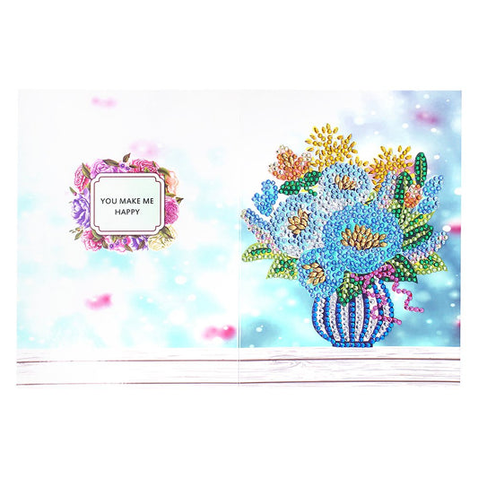 Flower DIY Diamond Painting Holiday Greeting Card