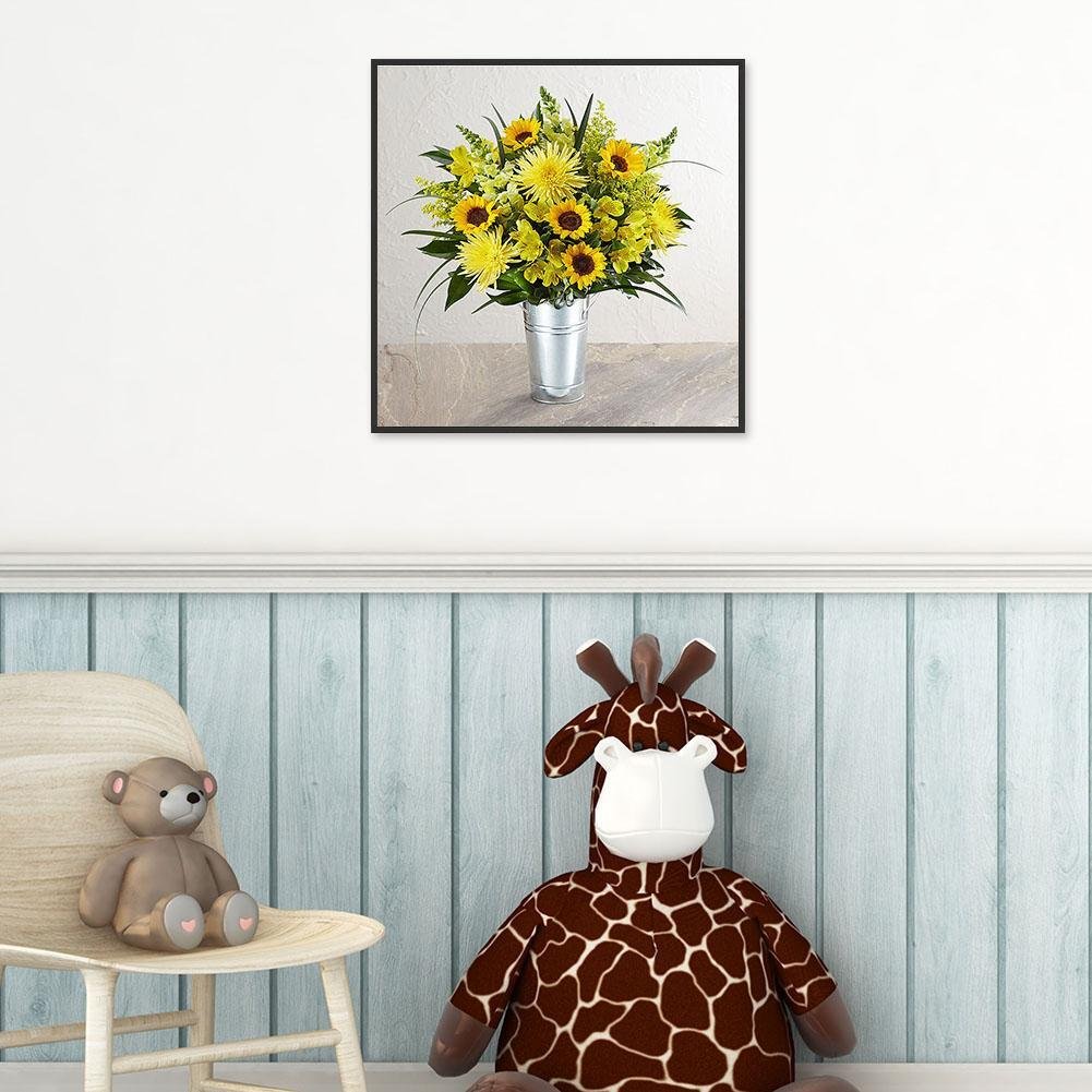 Diamond Painting - Full Round - Yellow Flower Vase