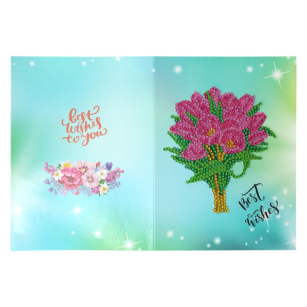 Flowers DIY Diamond Painting Holiday Greeting Card