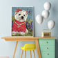 Dog Animal Oil Painting By Numbers DIY Hand Painted Canvas Art Pictures