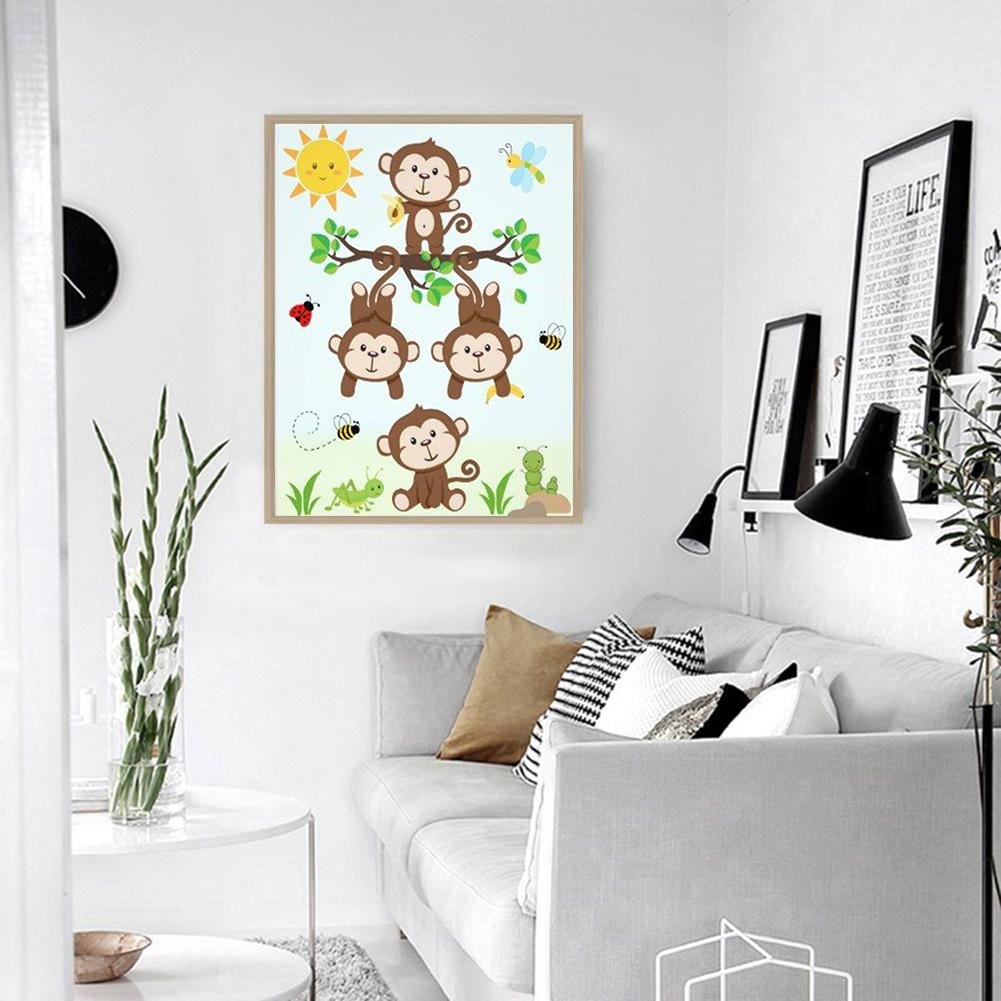 Diamond Painting - Full Round - Monkey Family