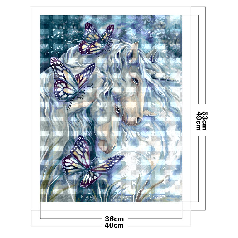 Punto de Cruz Estampado 11ct - Unicornio (40*53cm)