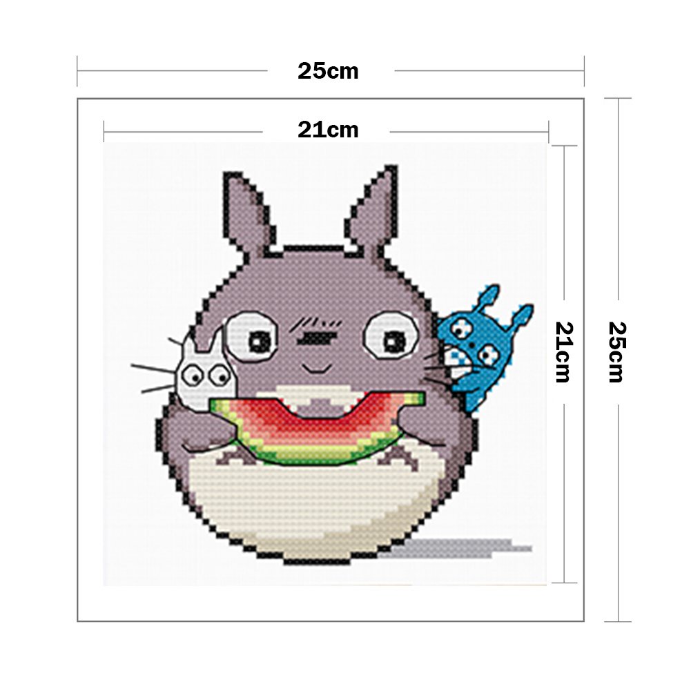 11ct Stamped Cross Stitch - Monster Watermelon( 25*25cm)