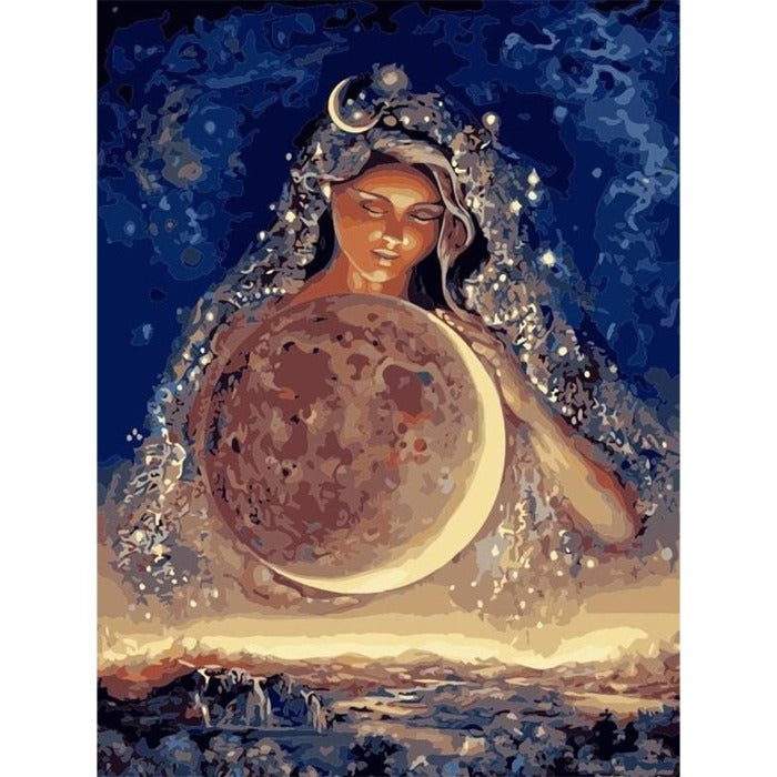 Painting By Numbers Kit Moon Beauty Canvas Oil Art Picture Craft