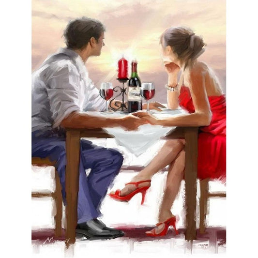 Dating Couples Hand Painted Canvas Oil Art Picture Craft Home Wall Decor Artwork