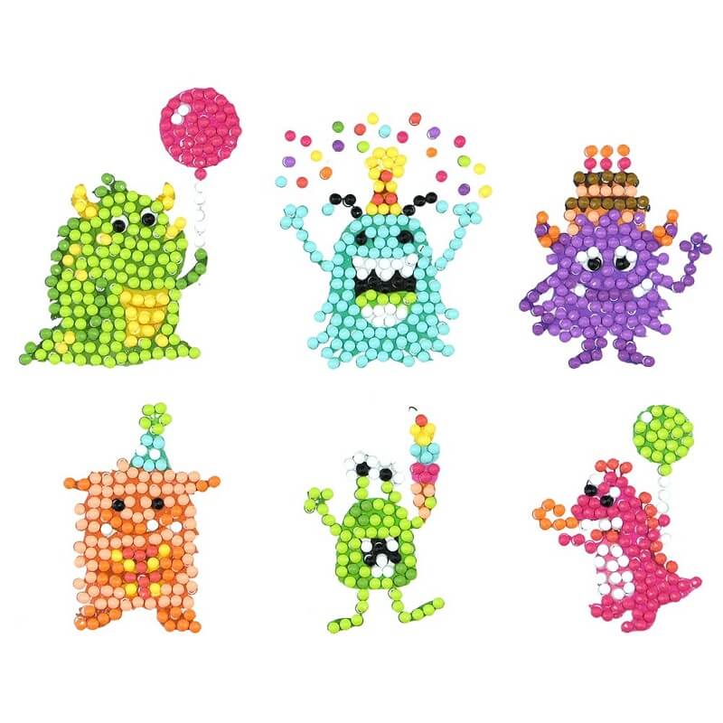 6pcs cute monsters diamond painting stickers kit