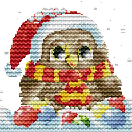 14ct Stamped Cross Stitch Cute Owl (25*22cm)