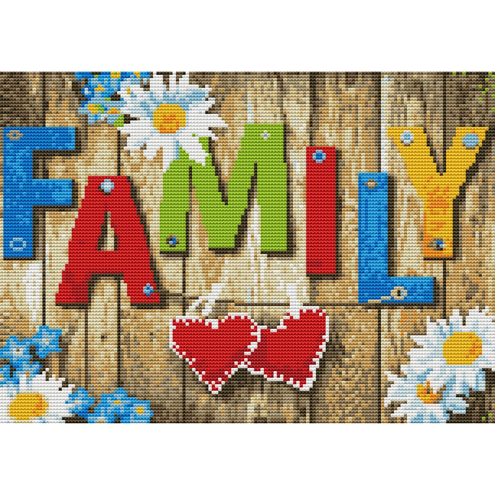 11ct Stamped Cross Stitch Family(30*40cm)