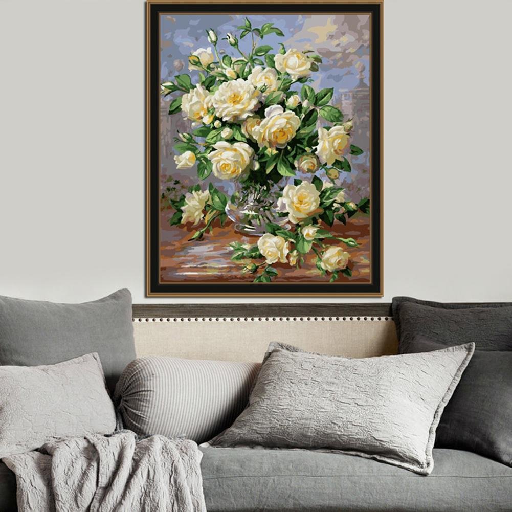 Paint By Number - Oil Painting - White Flower