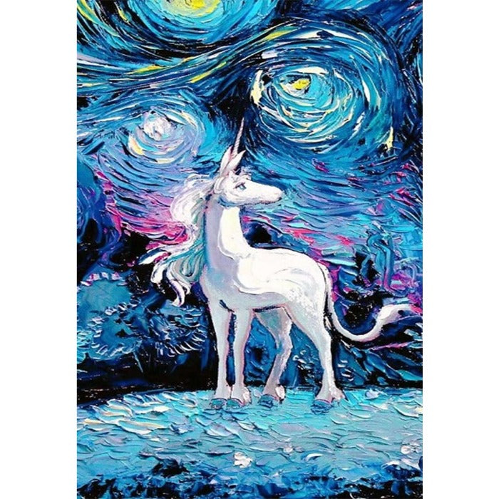 Abstract Horn Horse Hand Painted Canvas Oil Art Picture Craft Home Wall Decor