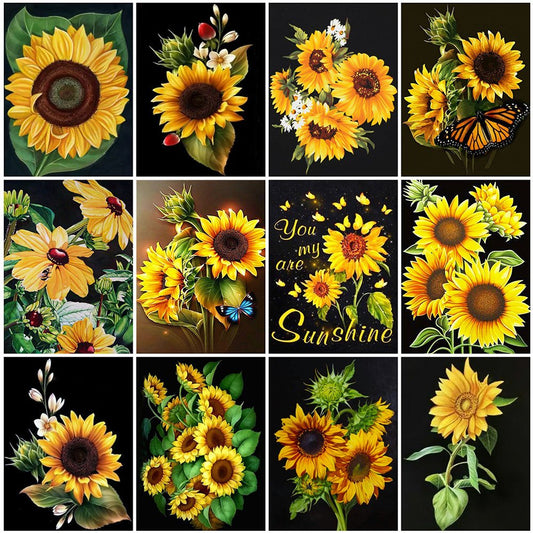 Diamond Art Sunflower 30x40cm E7069 DIY Canvas Craft Diamond Decor - Paper  Create