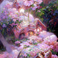 Pink House | Full Round/Square Diamond Painting Kits E | 50x70cm | 60x80cm|80X100CM
