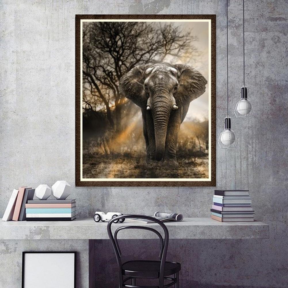 Pintura de diamante - Ronda completa - Elefante caminando