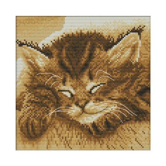 14ct Stamped Cross Stitch Cat (22*22cm)