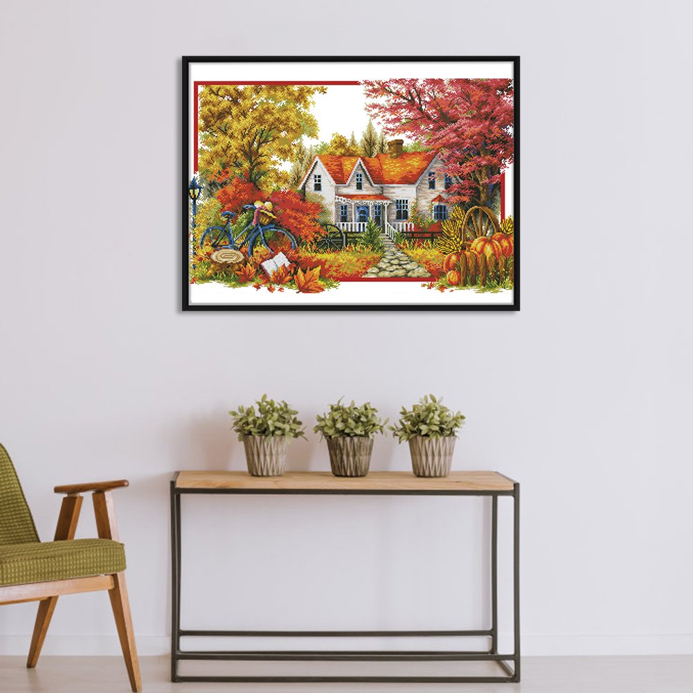 11ct Stamped Cross Stitch Autumn House(86*61cm)