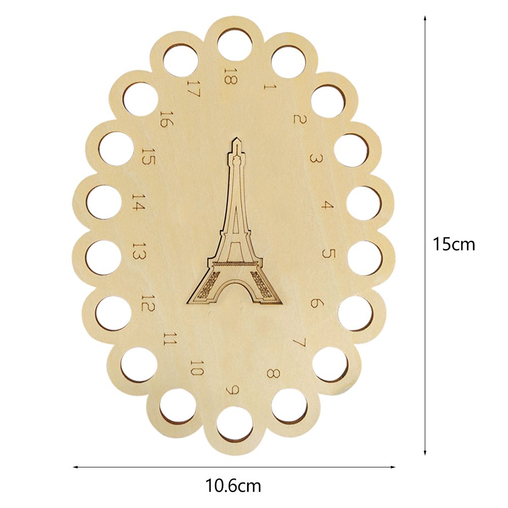 Ferramenta de ponto de cruz de madeira com placa de linha oca - Torre Eiffel