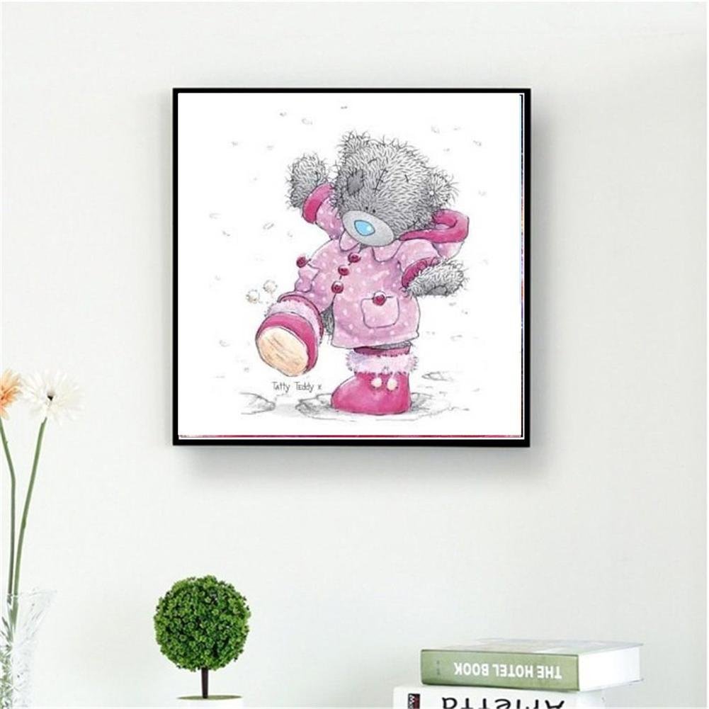 Pintura Diamante - Redondo Completo - Urso Cartoon B