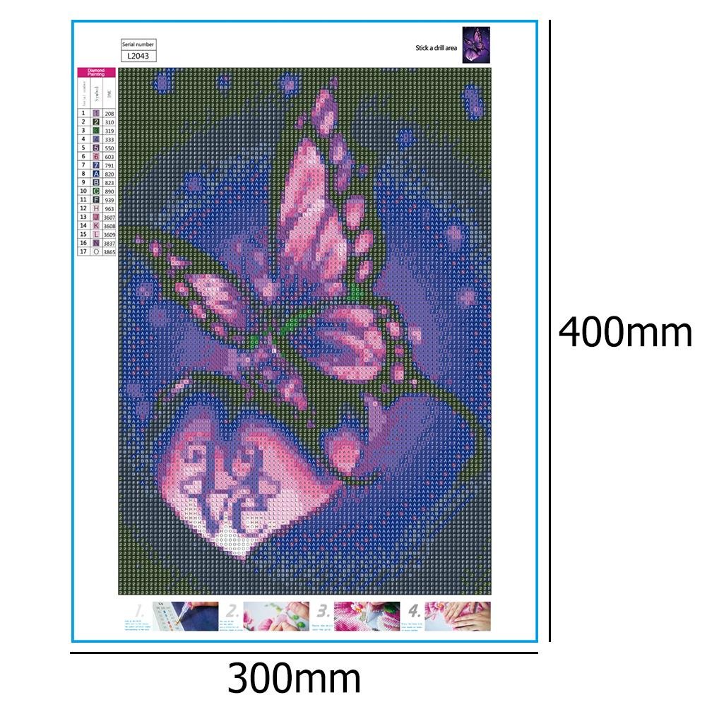 Diamond Painting - Full Round - Purple  Butterfly A