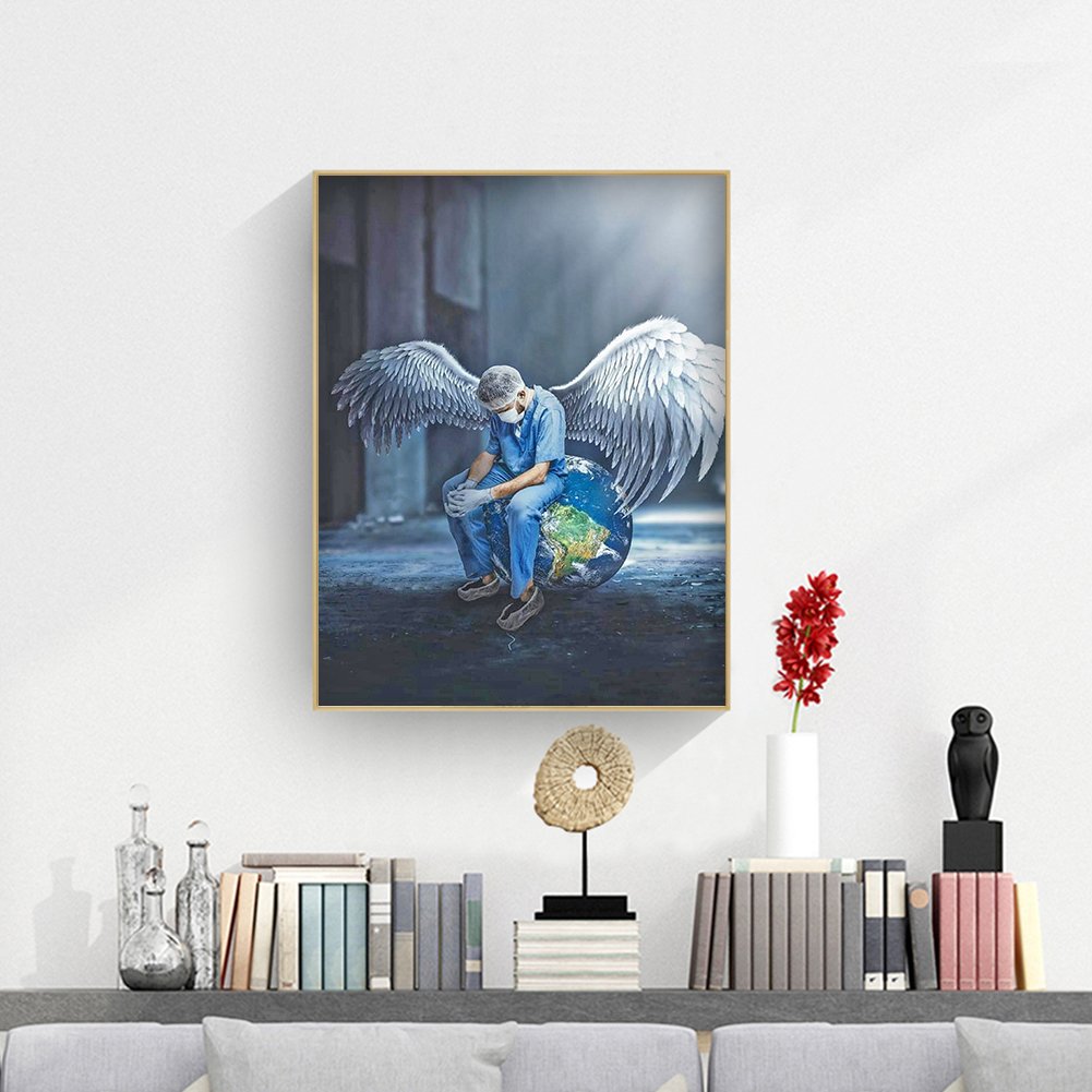 5D DIY Diamond Painting Kit - Full Round - Angel In White