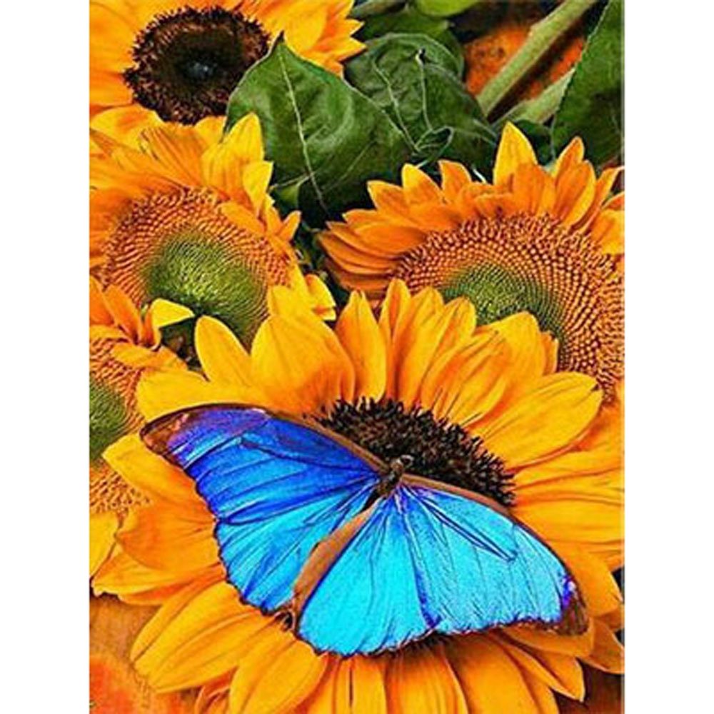 butterfly on sunflower diamond painting