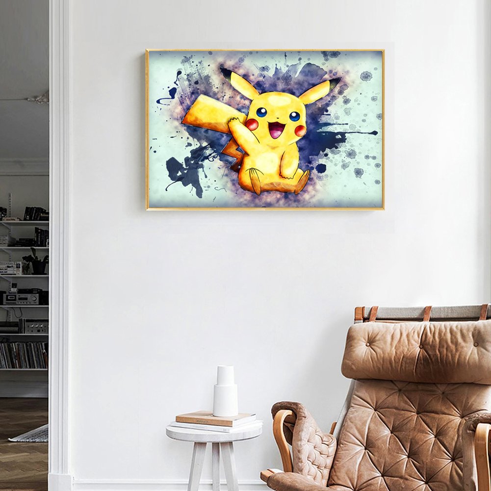 Pintura de diamantes - Redondo completo - Pikachu