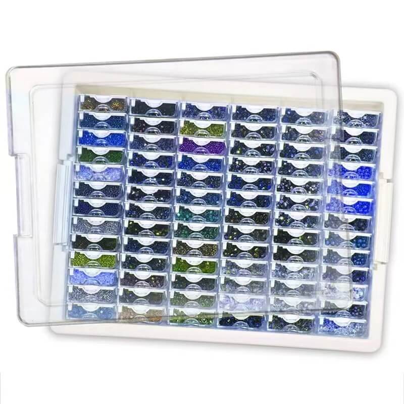 78 grids transparent plastic diamond painting storage box