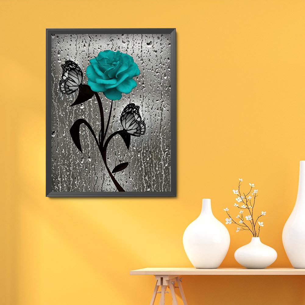 Diamond Painting - Full Round - Flower Butterfly I