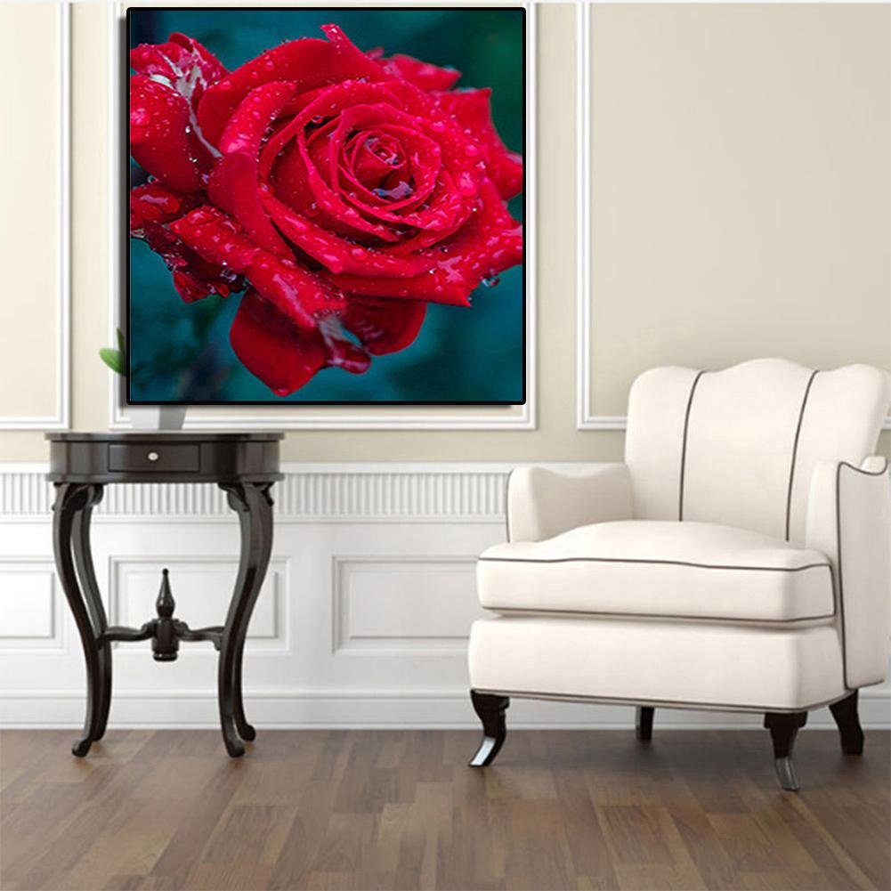 Diamond Painting - Partial Round - Red Rose 1