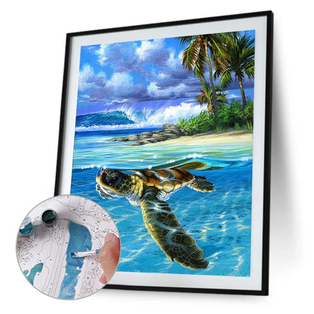 Paint By Number - Oil Painting - Sea Turtle (40*50cm) C