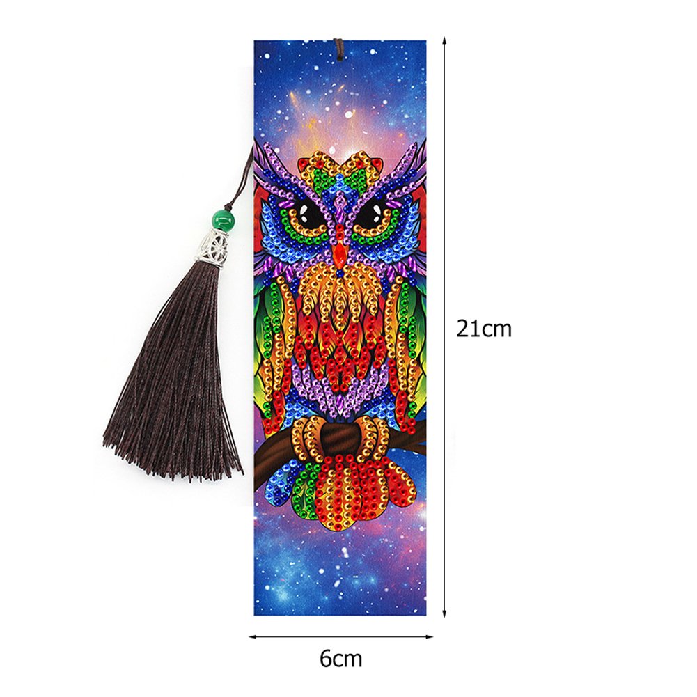 2pcs Birds DIY Special Shaped Diamond Painting Leather Embroidery Bookmark