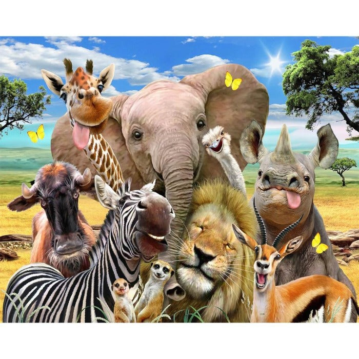Happy Animals canvas paint by numbers (40*50cm)