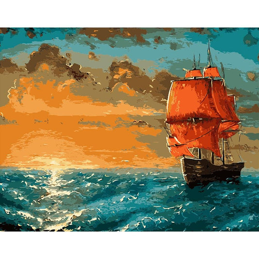 Paint By Number Oil Painting Sailing Boat (40*50cm)