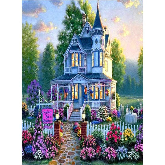 Flower Castle Hand Painted Canvas Oil Art Picture Craft Home Wall
