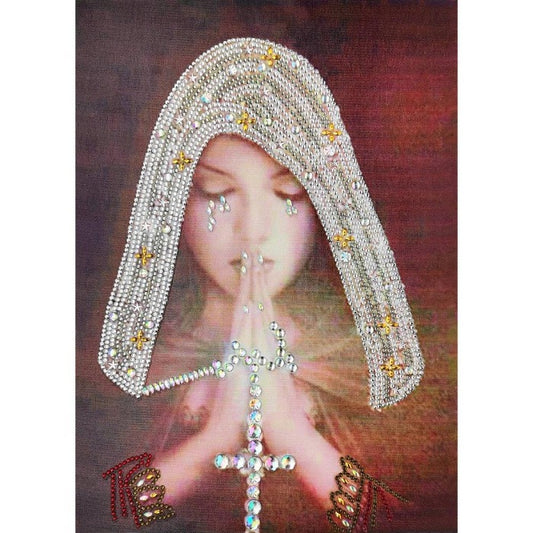 Diamond Painting Crystal Rhinestone Praying Girl Handmade Home Decor
