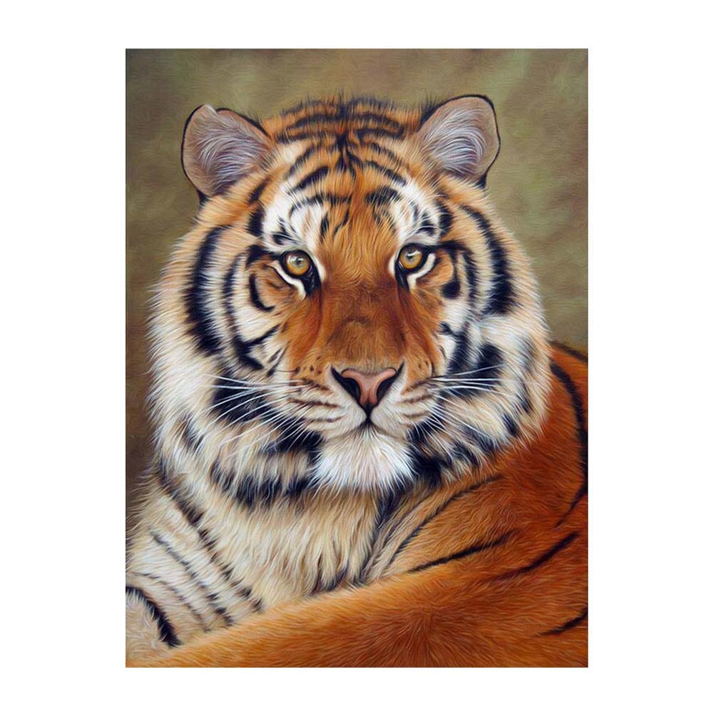 5D Diy Diamond Painting Kit Full Round Beads Tiger