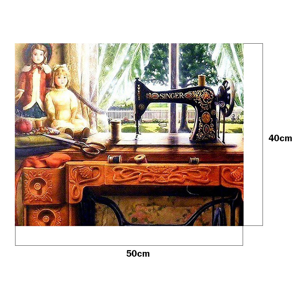 Pintura por número - Pintura al óleo - Máquina de coser (50*40 cm) B
