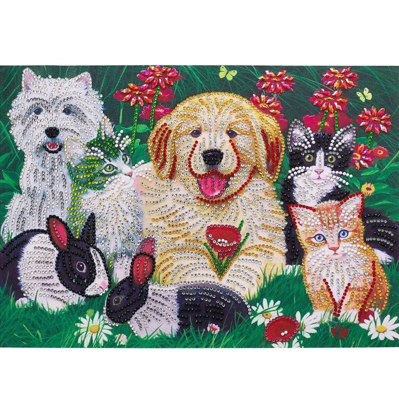 DIY 5D Crystal Rhinestone Diamond Painting Kit Animals