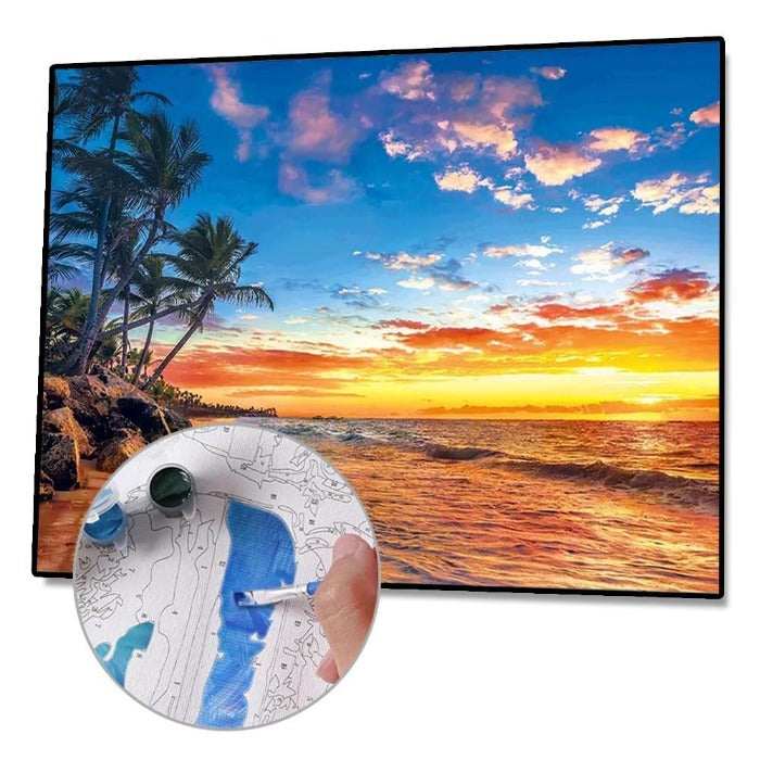 Beach Landscape canvas paint by numbers wall art