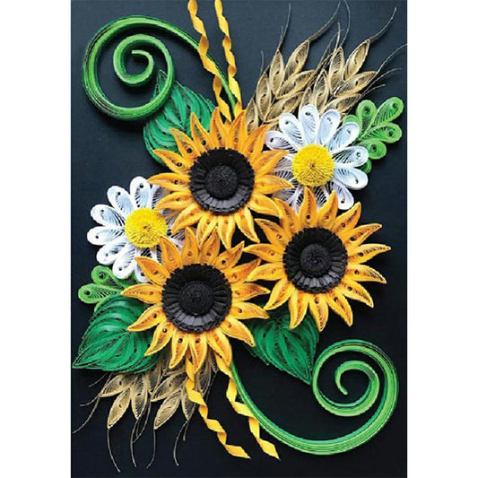 5D Diy Diamond Painting Kit Full Round Beads Sunflower