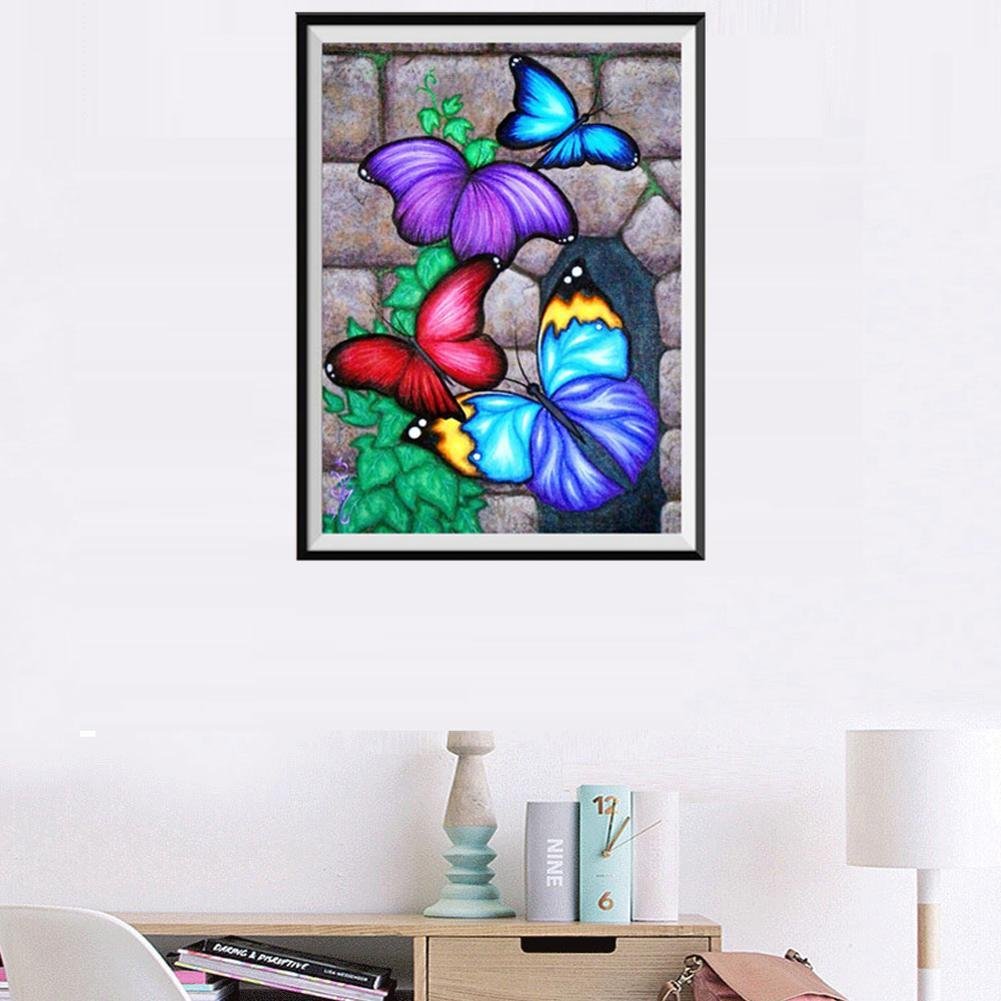 Diamond Painting - Partial Round - Colorful Butterflies
