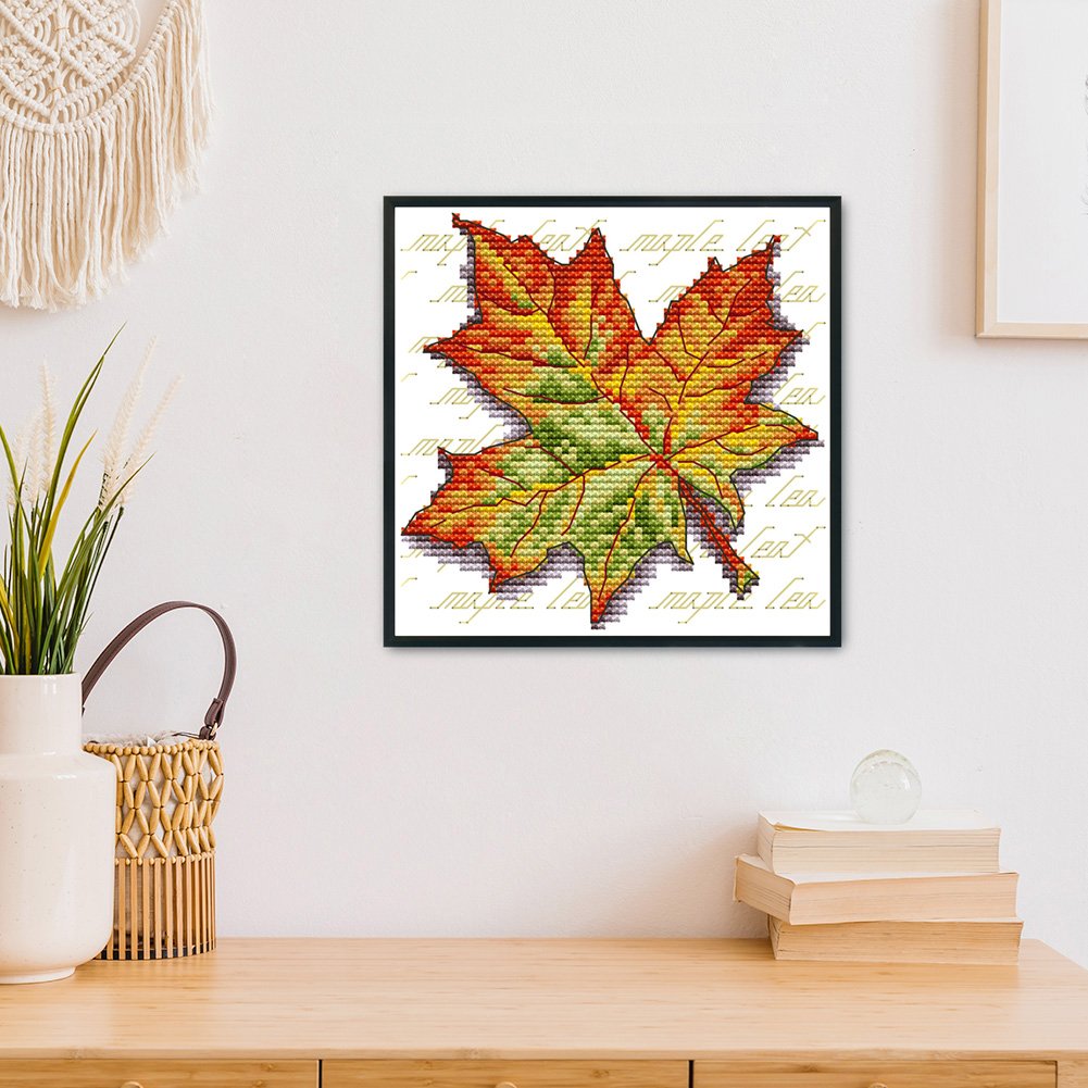 14ct Stamped Cross Stitch - Maple Leaves(16*15cm)
