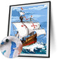 Moving Ship Hand Painted Canvas Oil Art Picture Craft Home Wall