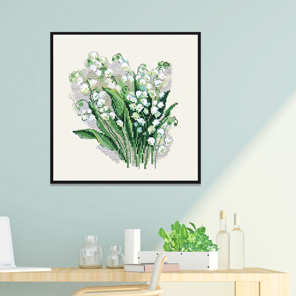 11ct Stamepd Cross stitch Convallaria Flower (37*37cm)