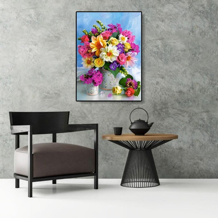 DIY Colorful Flower Hand Painted Canvas Oil Art Picture Craft Home Wall