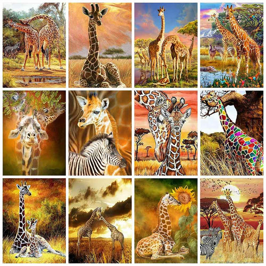 Diamond Painting Kit Baby Giraffe Canvas 30x30cm – Creative Kids Wonderland